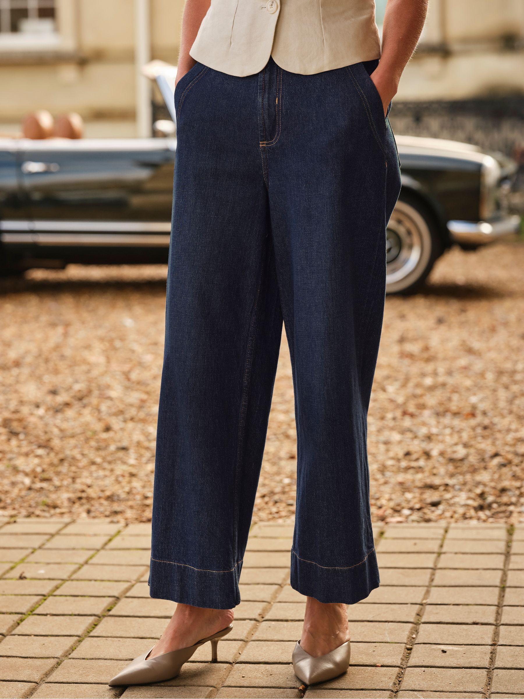 Reki Indigo Blue Wide Leg Jeans by FAT FACE