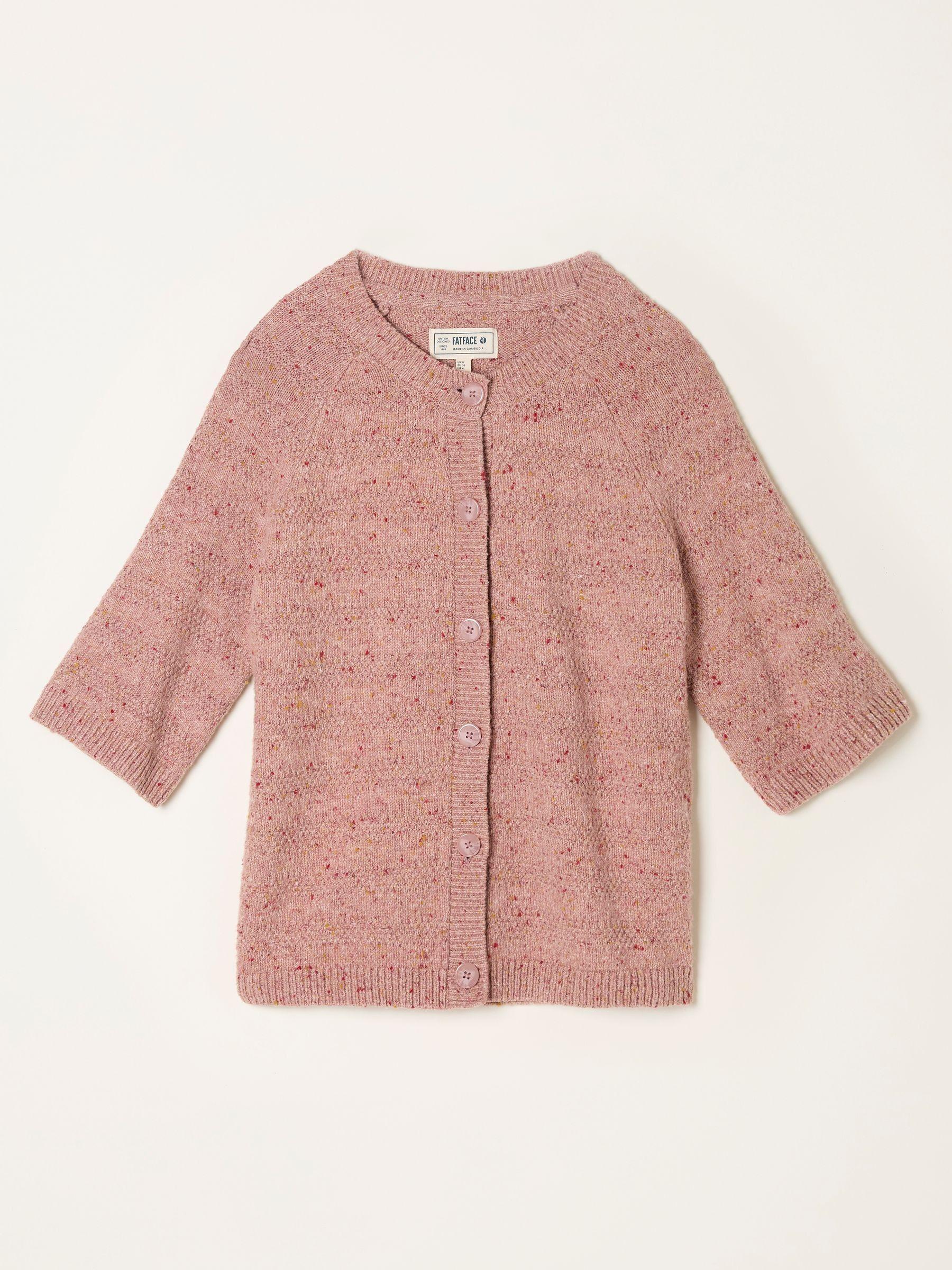 Remi Rose Pink Knitted Cardigan by FAT FACE
