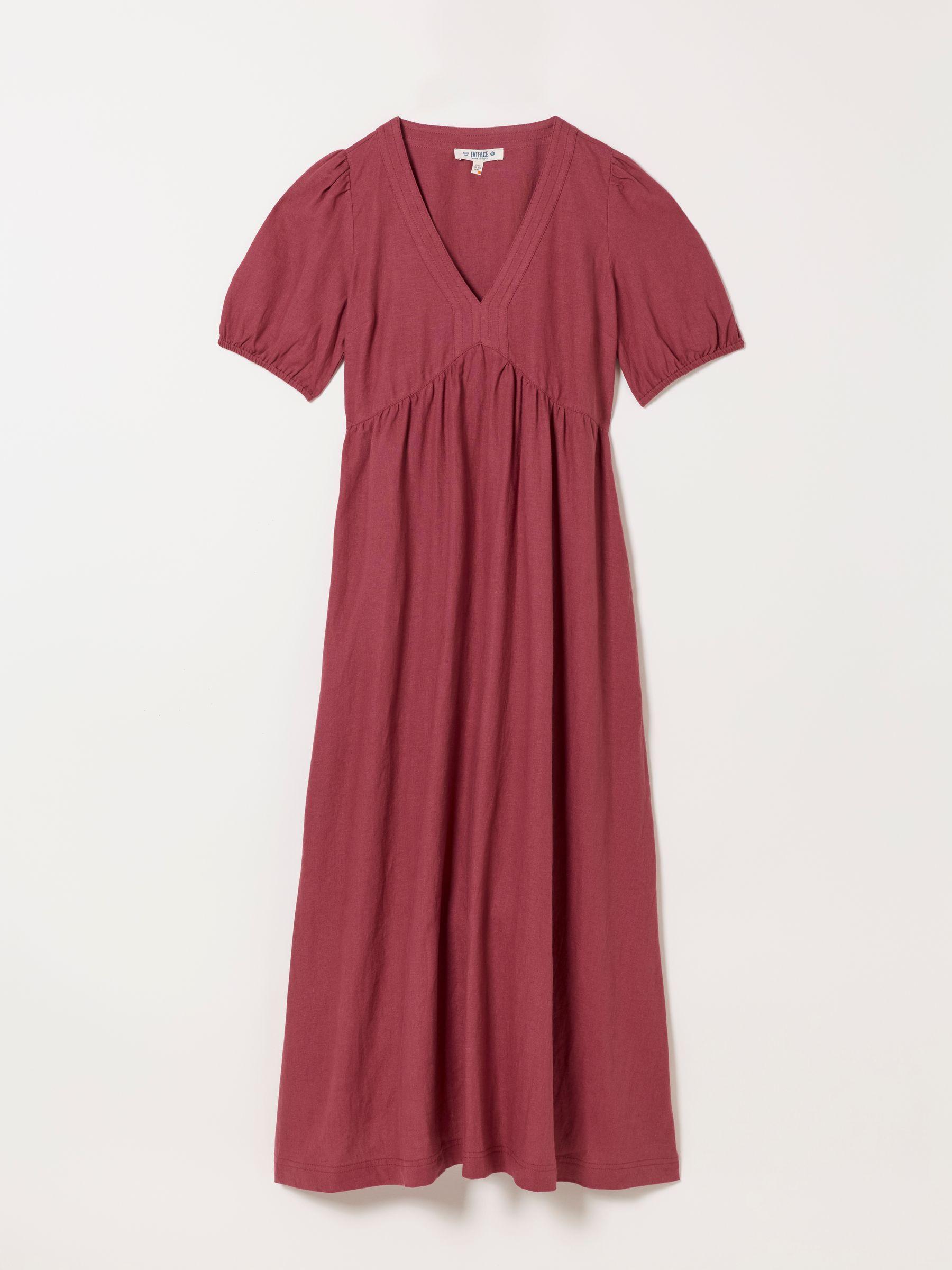 Remi Rust Red Regular Linen Dress by FAT FACE