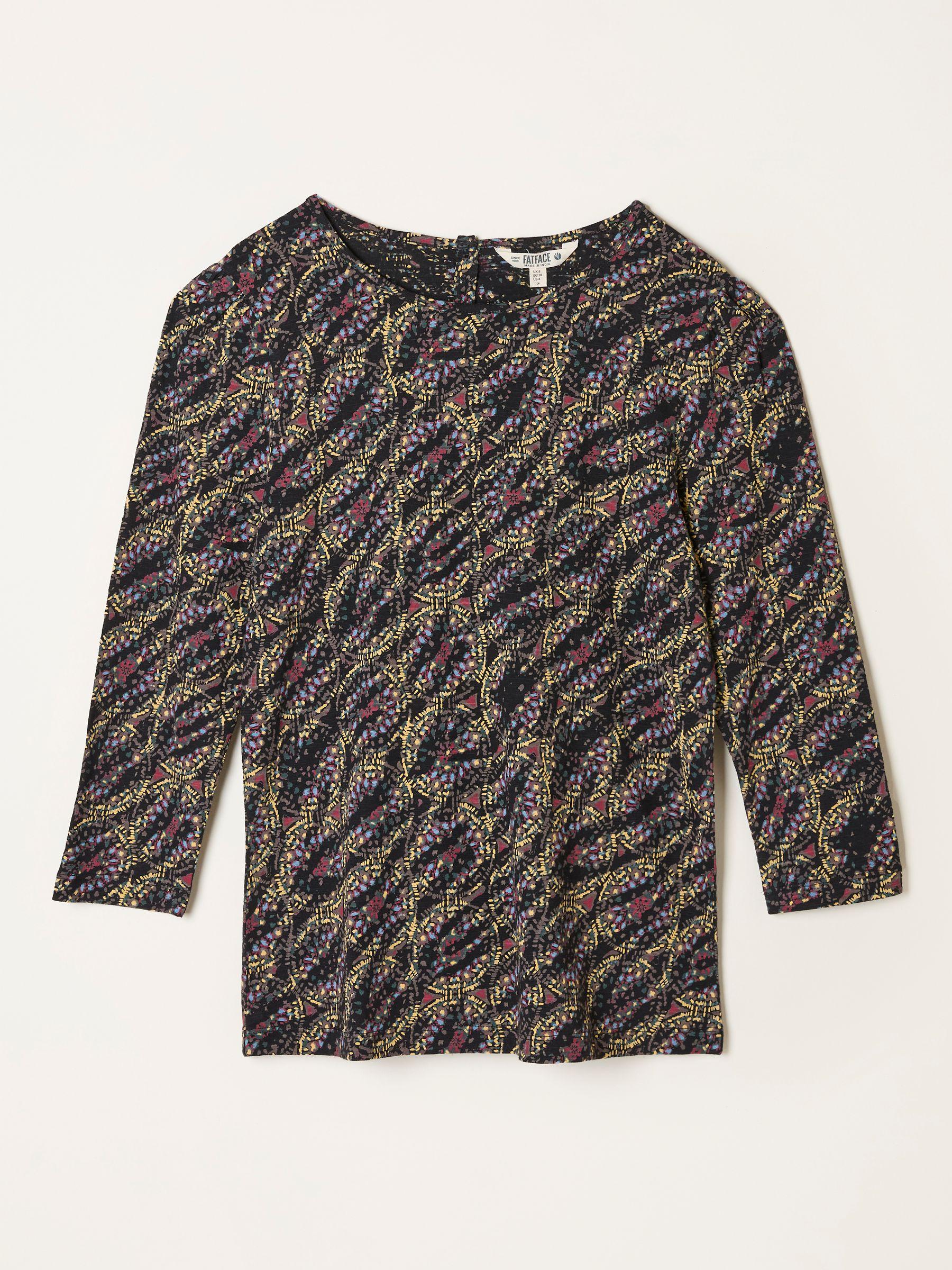 Ria Black Sketchy Texture Top by FAT FACE