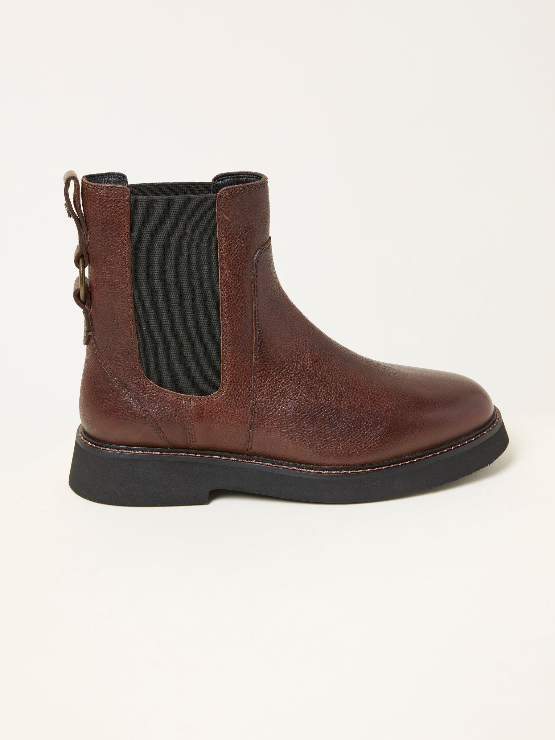 Rowe Tan Brown Leather Chelsea Ankle Boots by FAT FACE