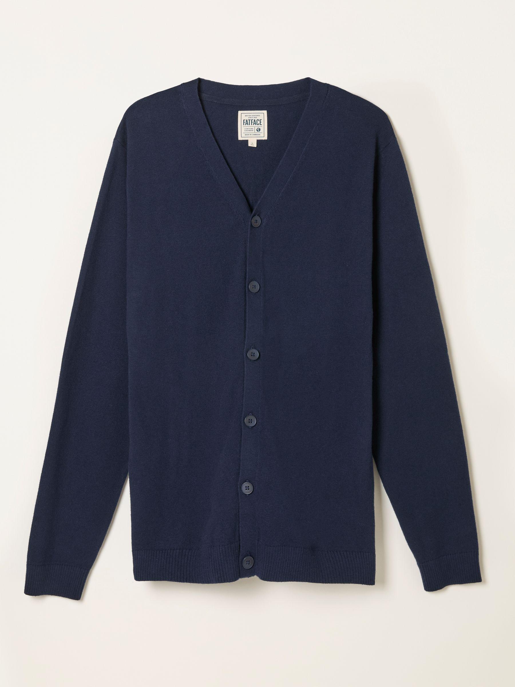 Rye Navy Knitted Button Cardigan by FAT FACE