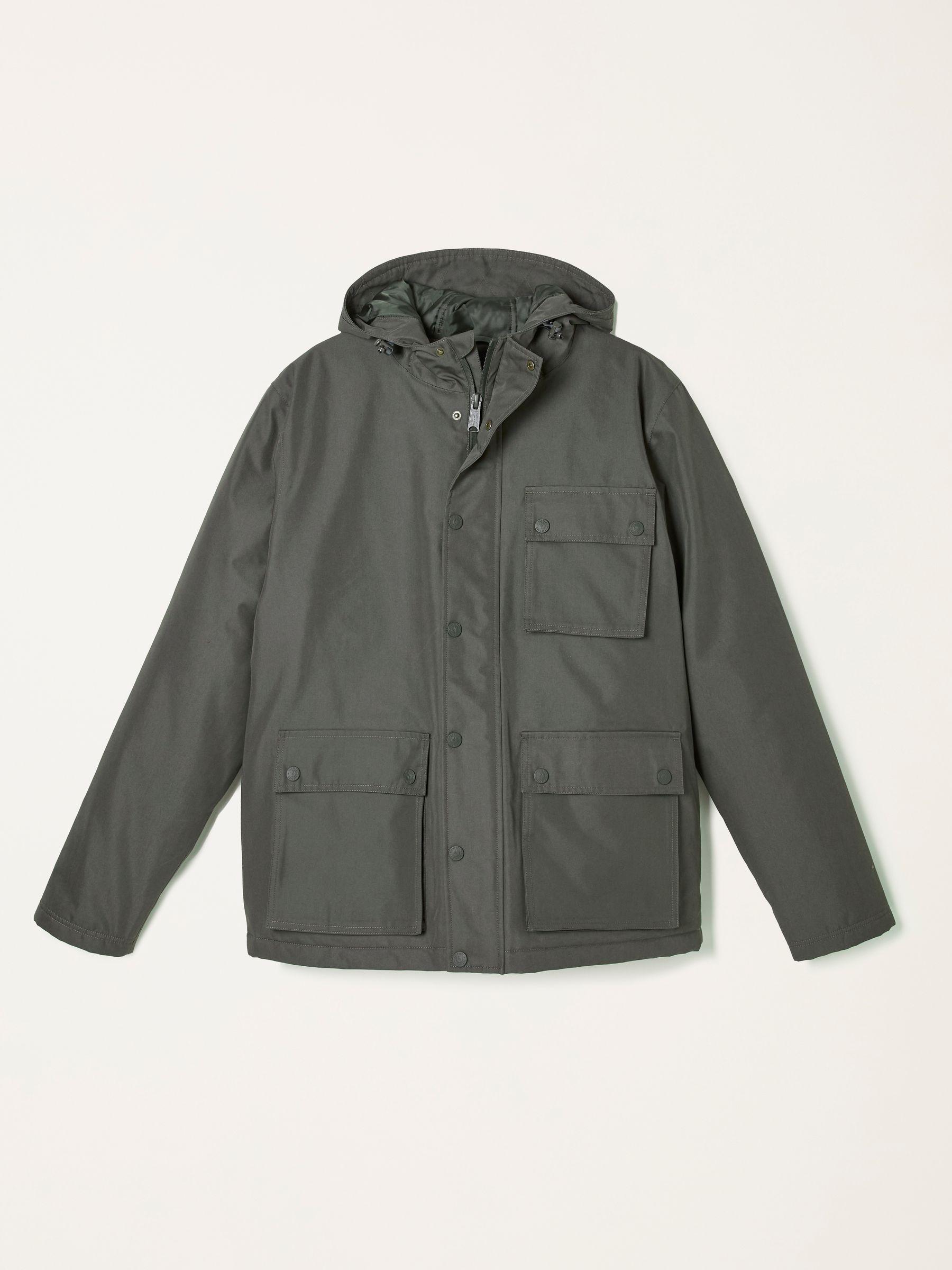 Saltby Khaki Green Waterproof Hooded Parka by FAT FACE
