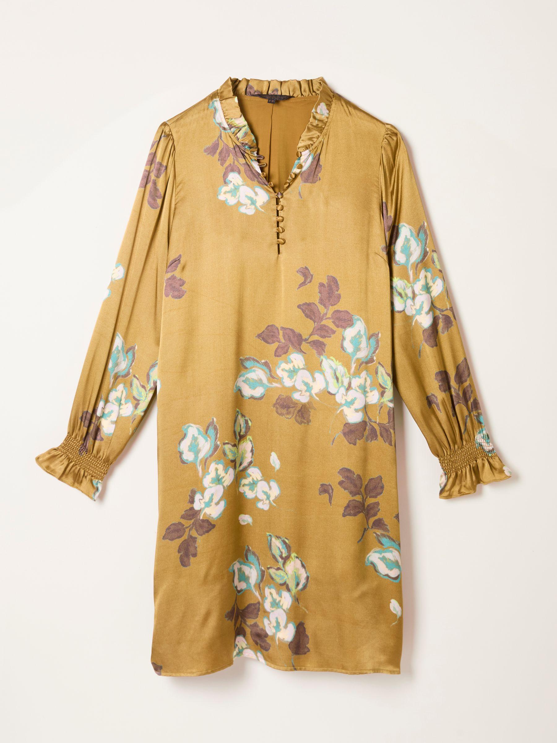 Silas Gold Regular Printed Mini Dress by FAT FACE