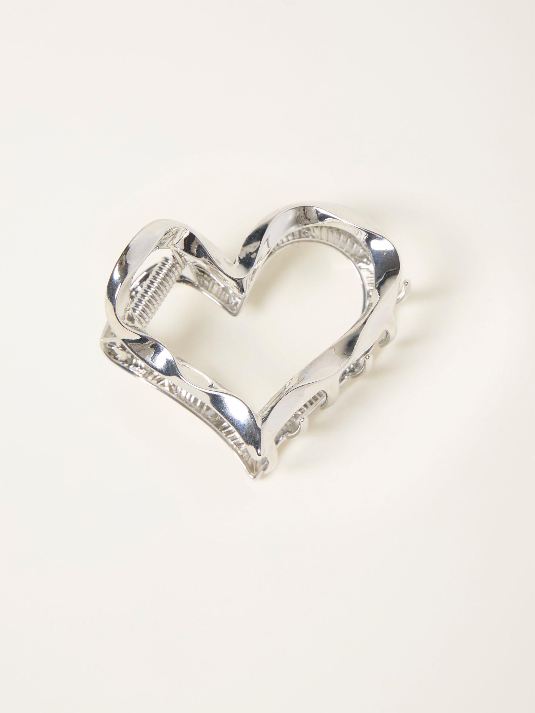 Silver Tone Metal Heart Claw Clip by FAT FACE