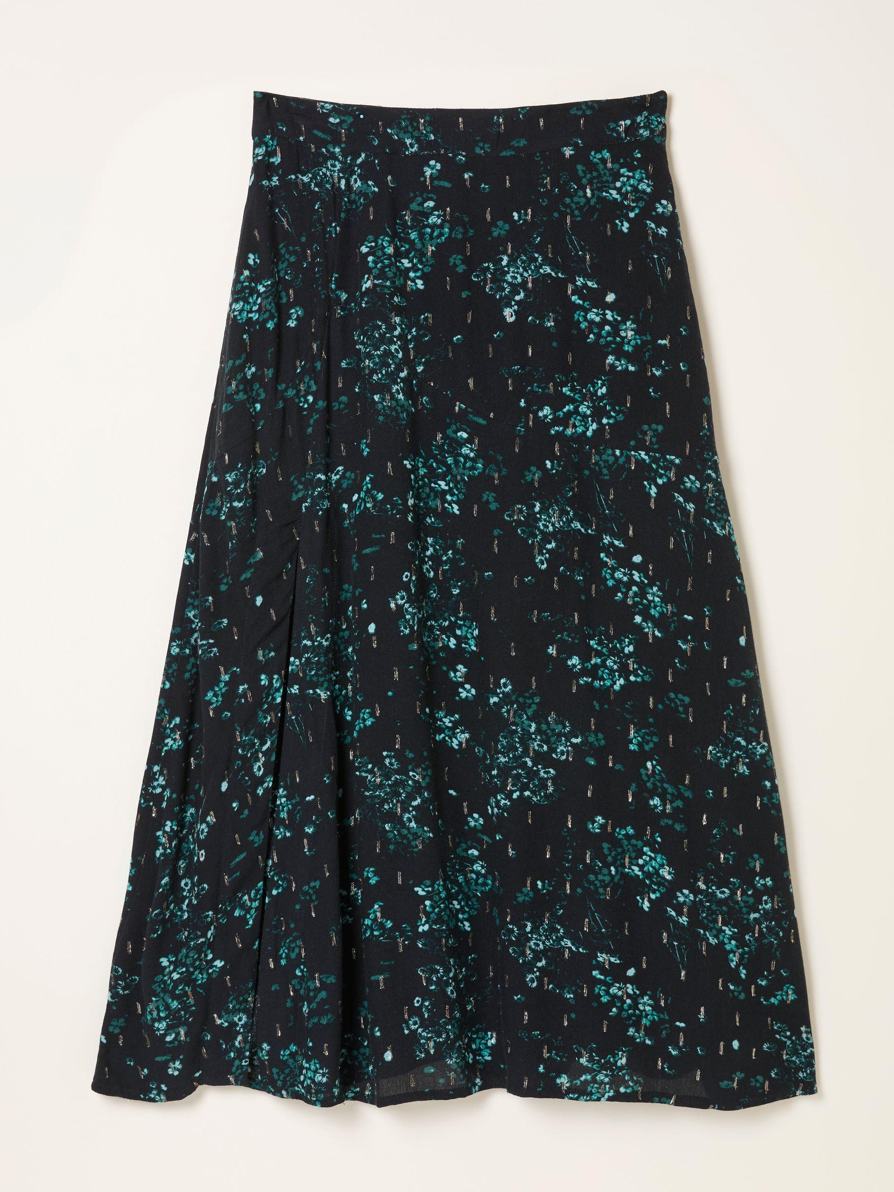 Skye Black Winter Meadow Midi Skirt by FAT FACE