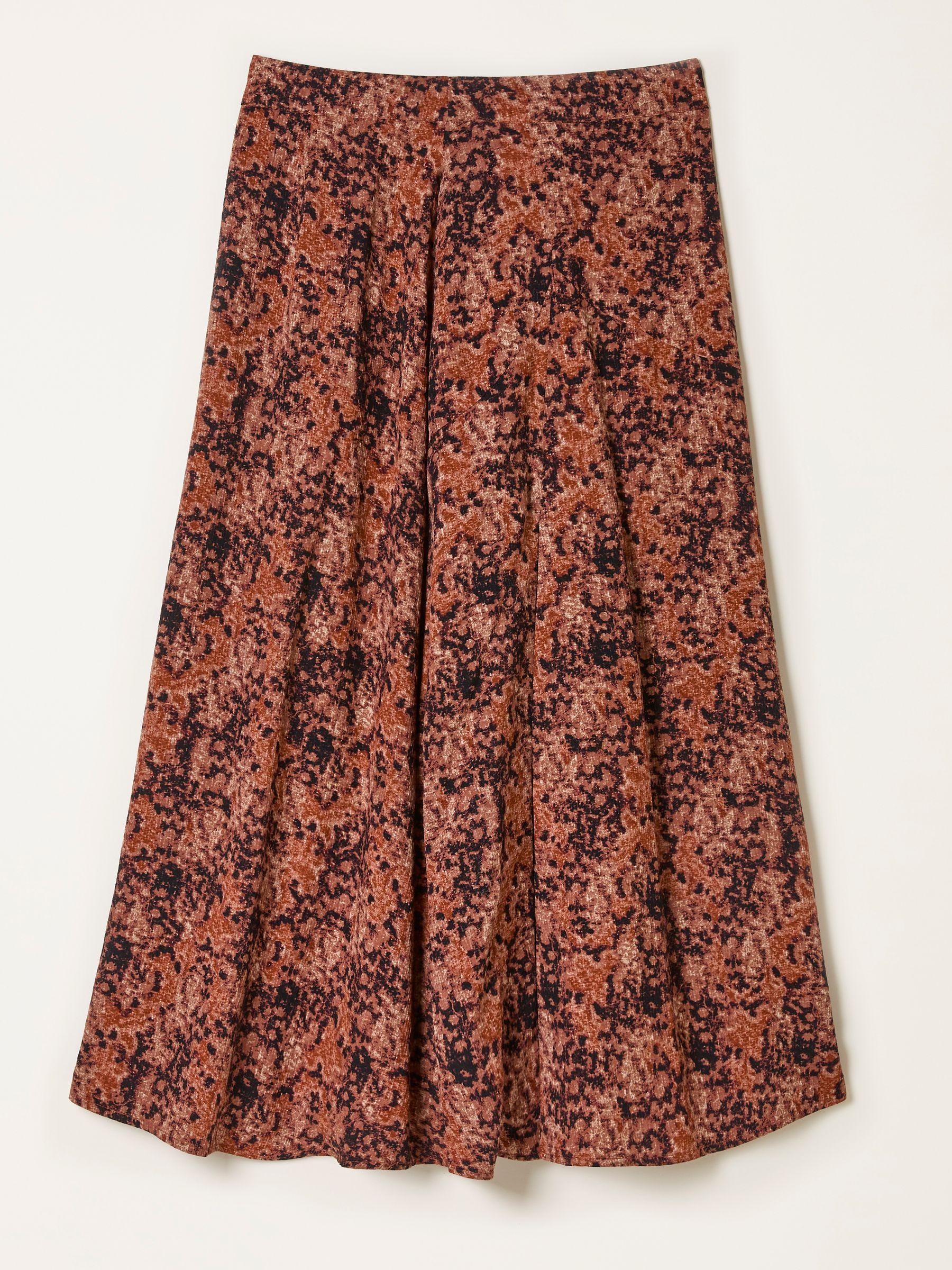 Skye Dusky Purple Vintage Texture Midi Skirt by FAT FACE