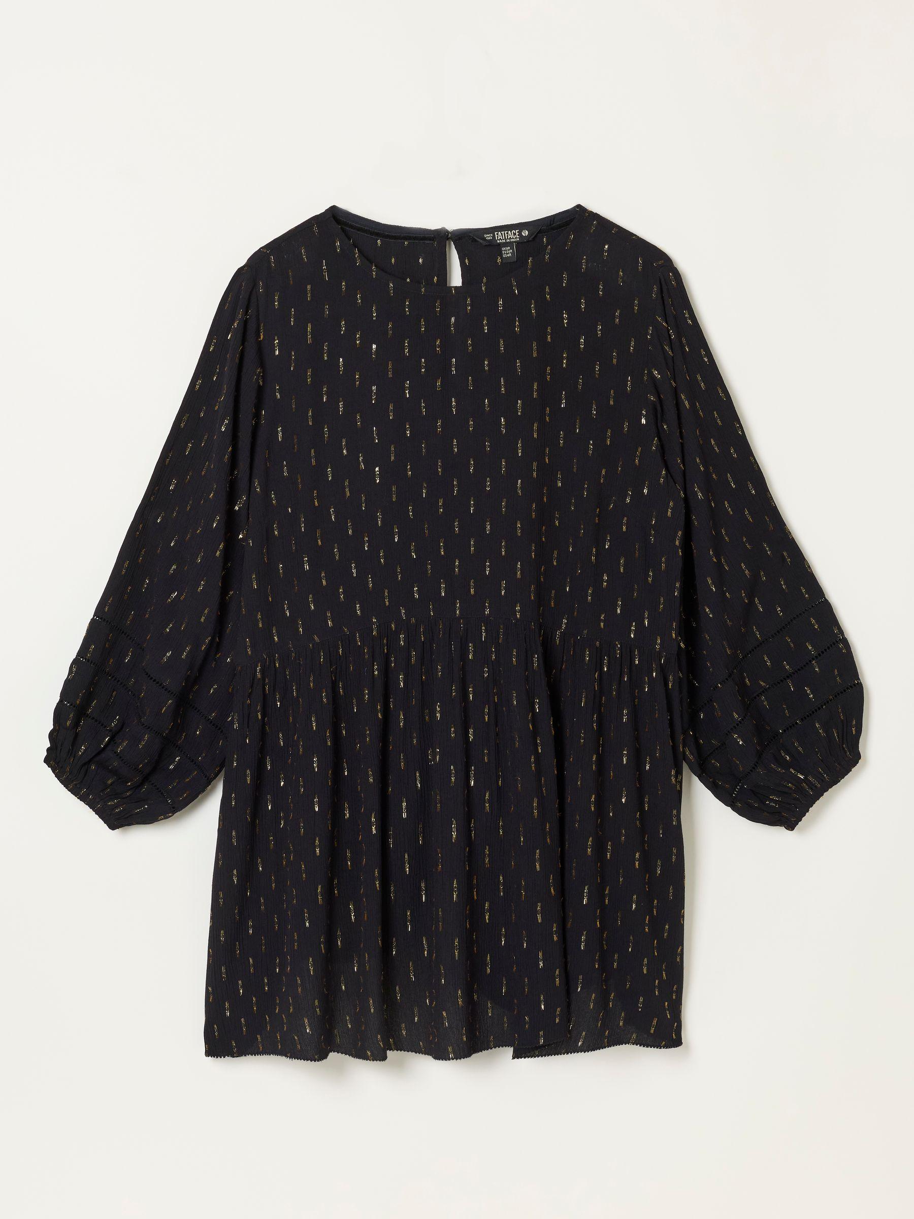 Stella Black Petite Metallic Tunic by FAT FACE
