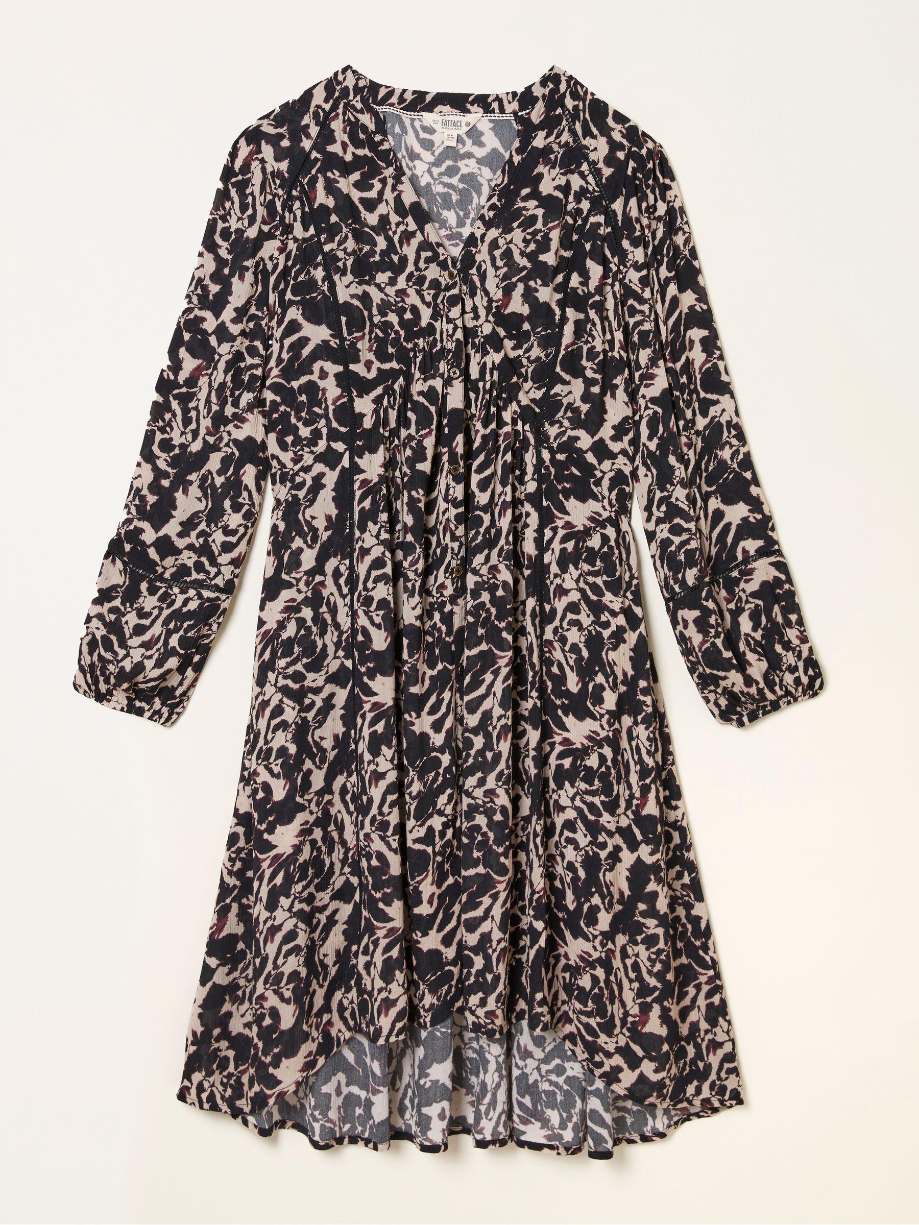 Steph Black Animal Swirl Regular Dress by FAT FACE