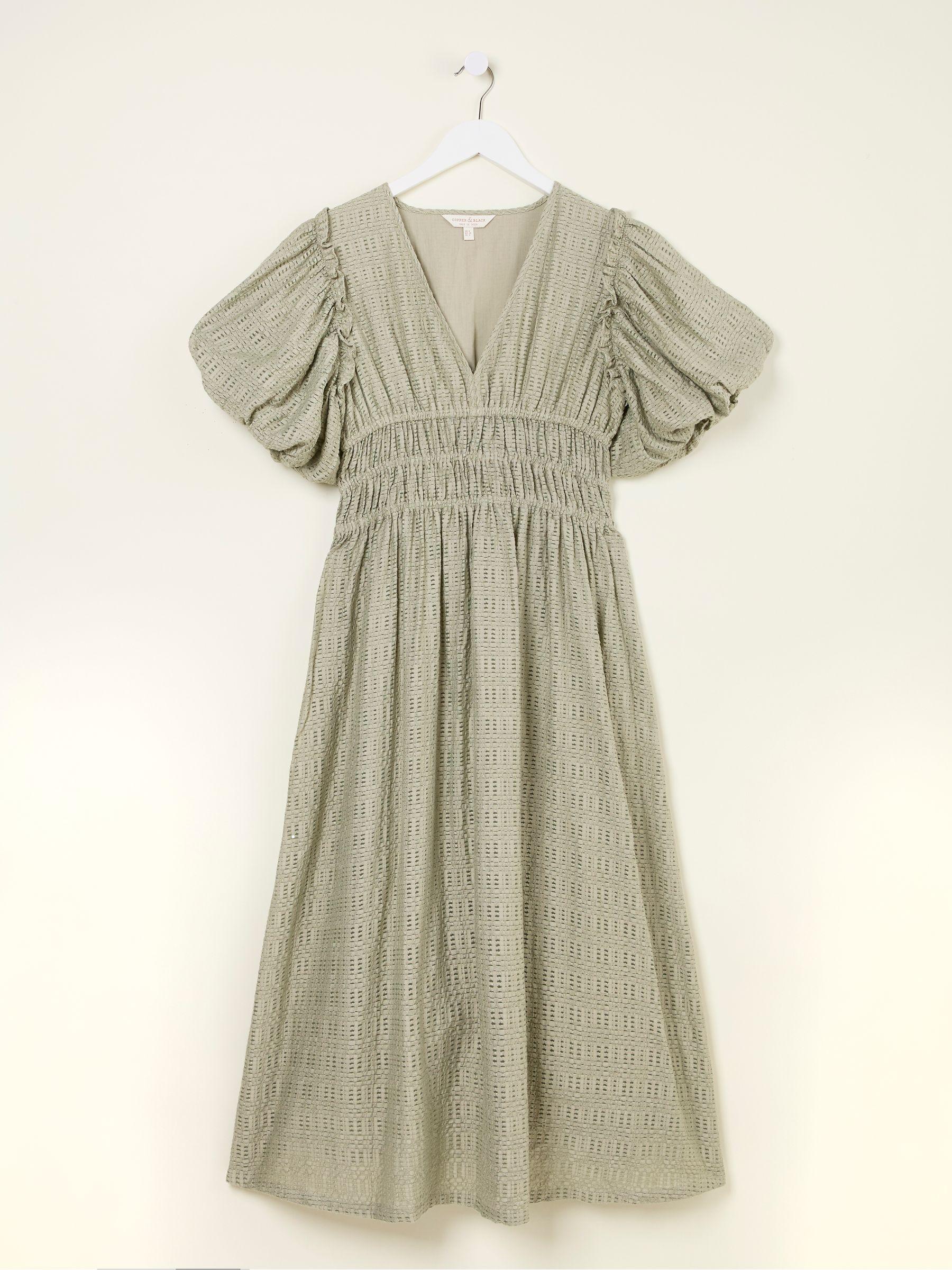 Tabitha Sage Green Textured Dress by FAT FACE