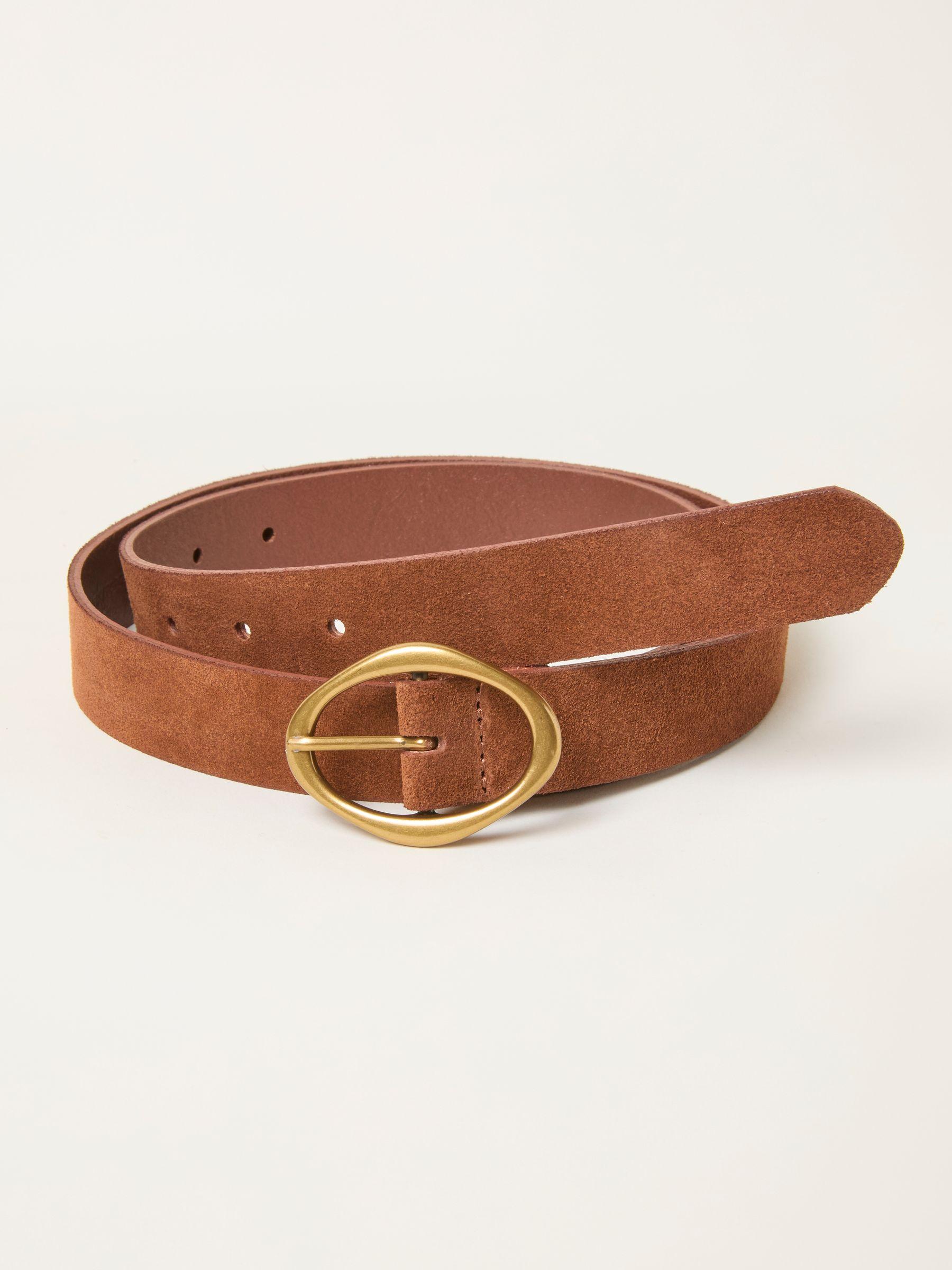 Tan Brown Suede Buckle Interest Belt by FAT FACE