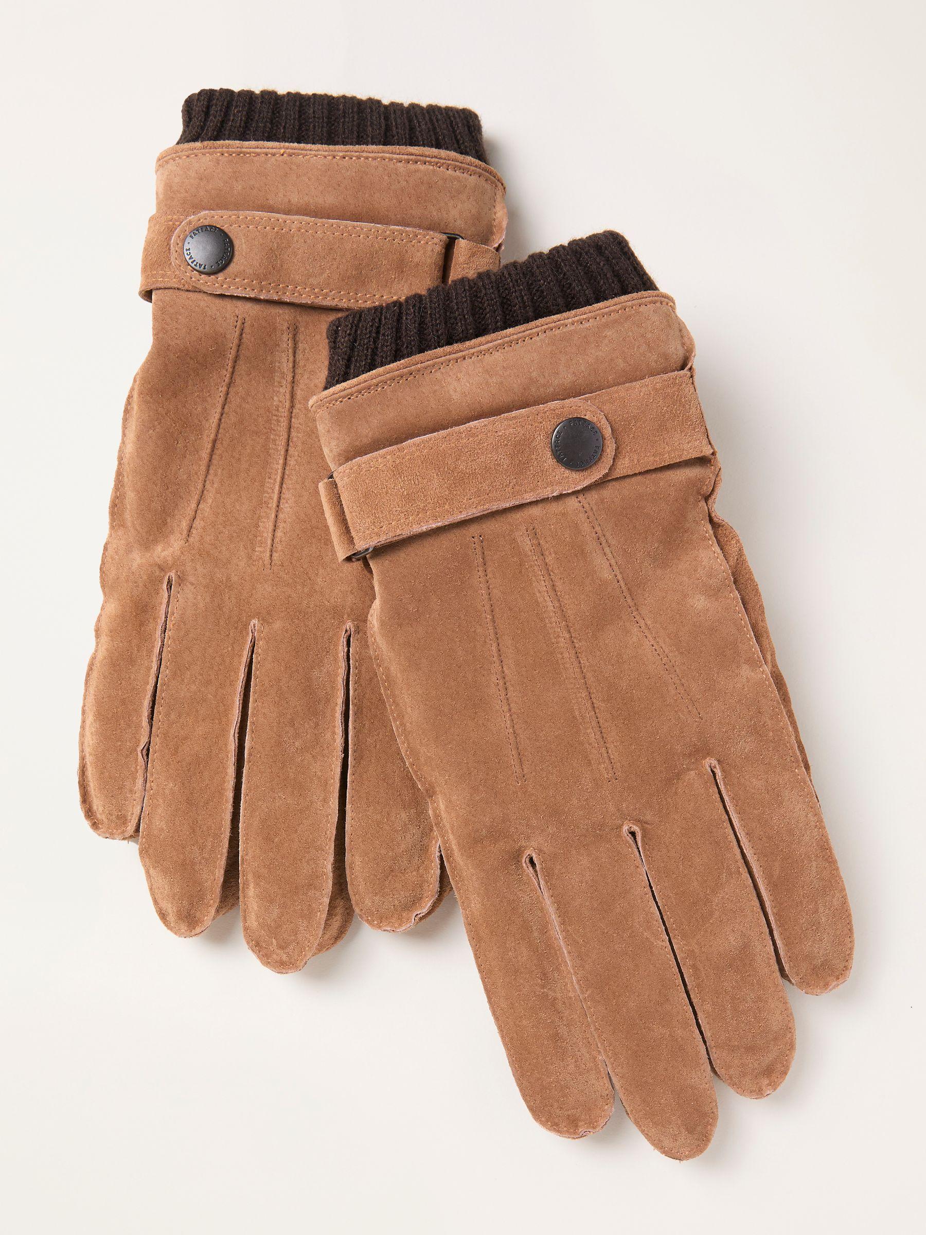 Tan Brown Suede Gloves by FAT FACE