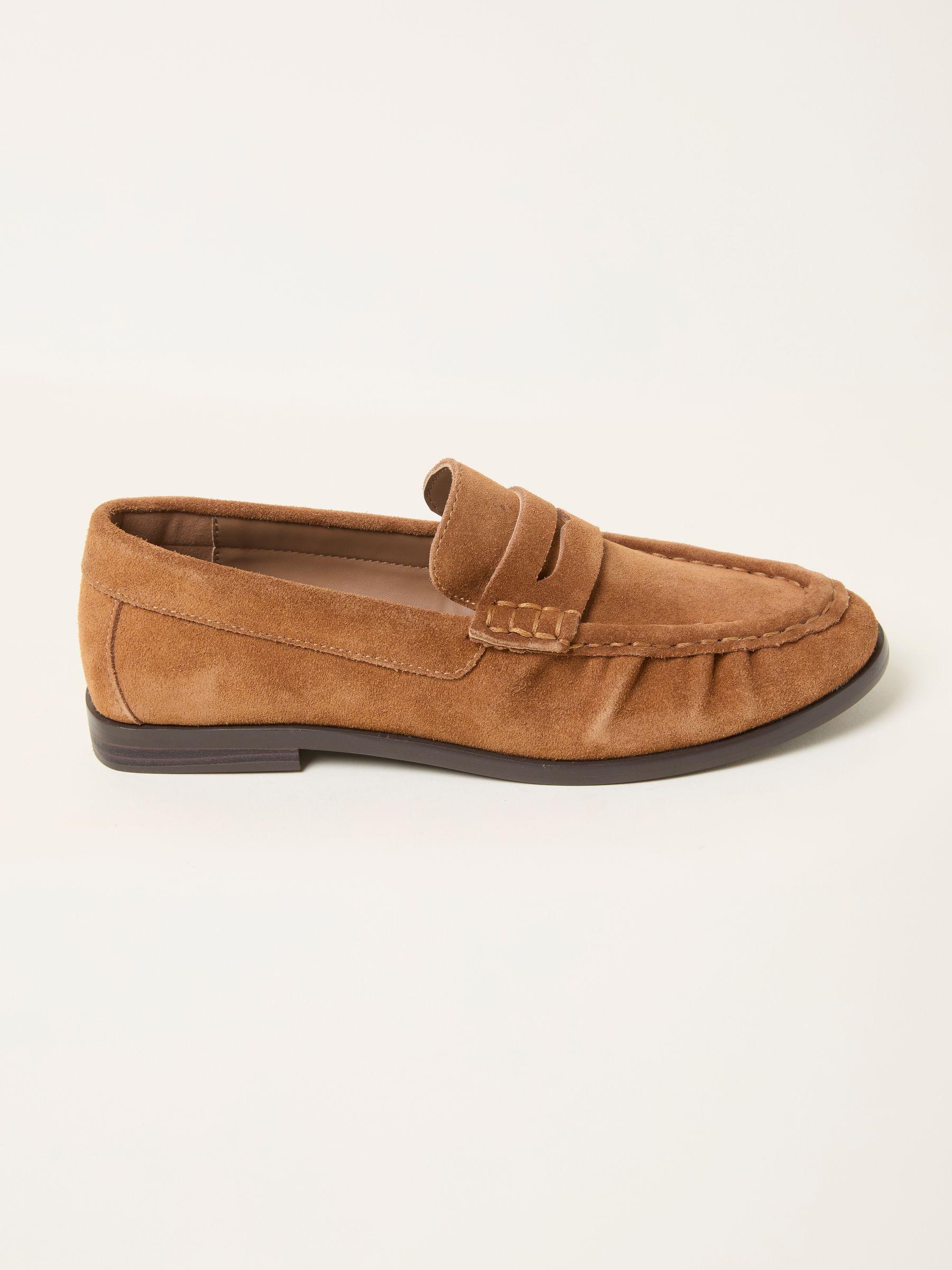 Tan Brown Suede Loafer Flat by FAT FACE