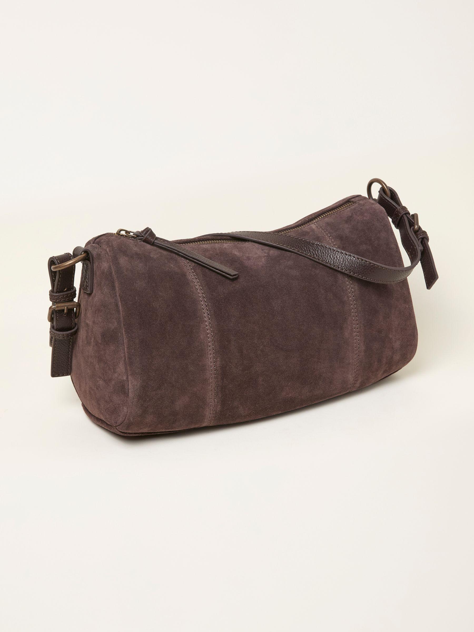Tan Brown Suede Shoulder Bag by FAT FACE