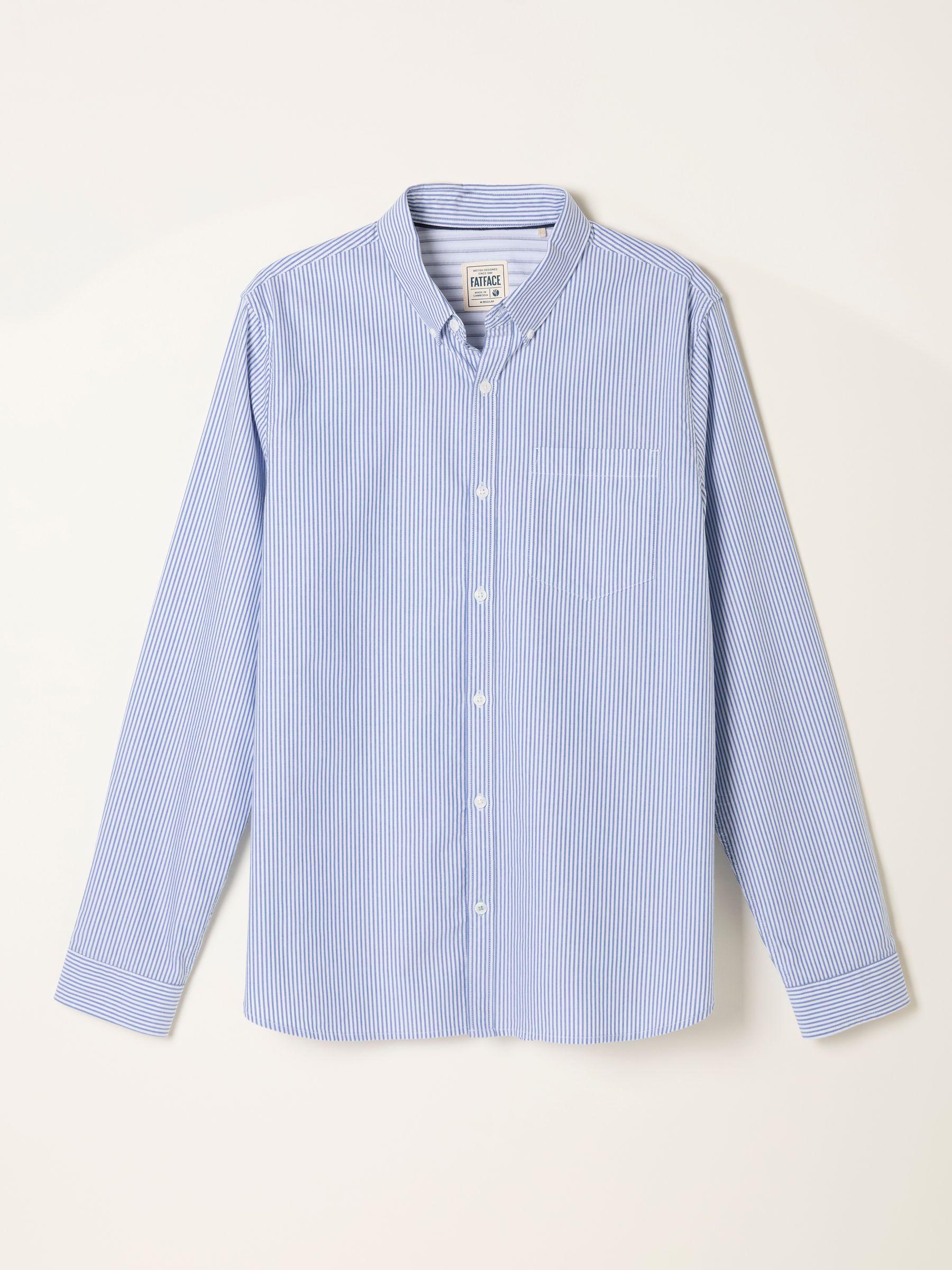 Tarvin Blue Long Sleeve Stripe Shirt by FAT FACE