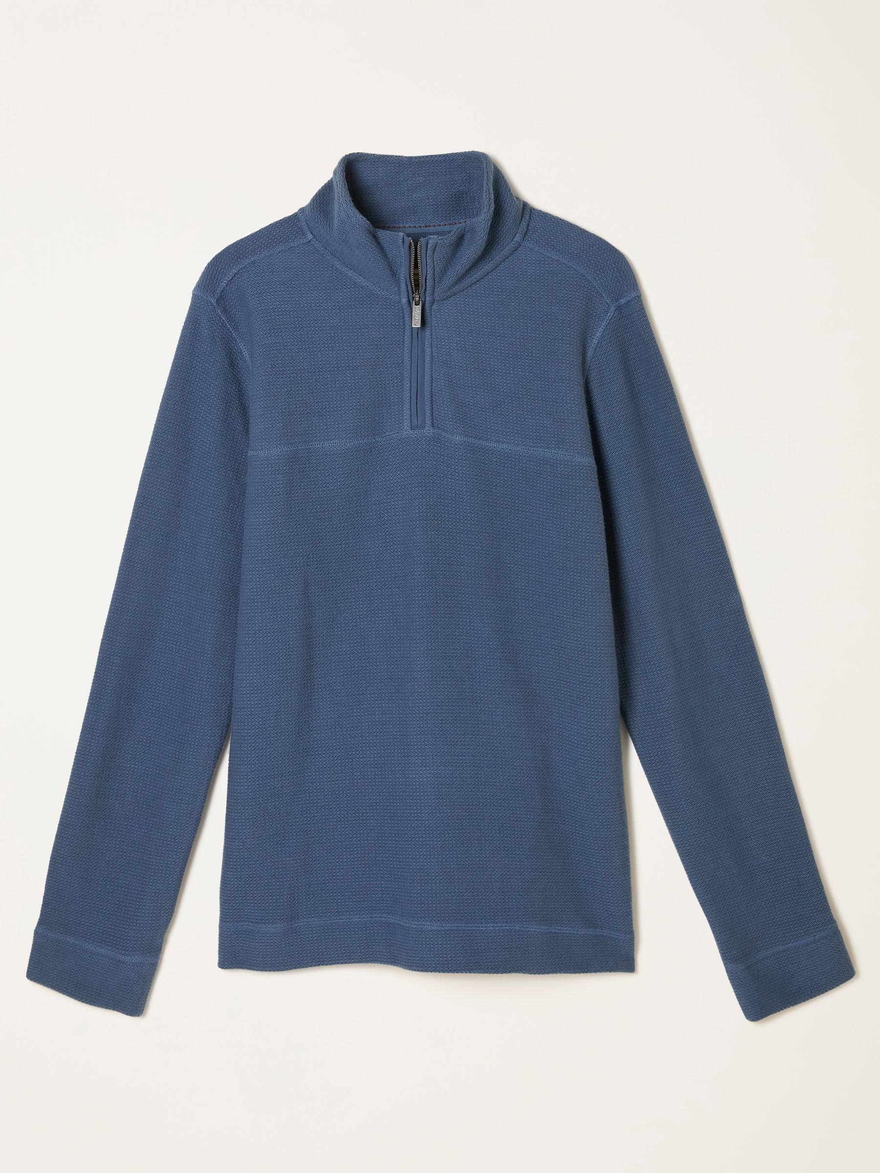 Trescowe Blue Quarter Neck Sweat by FAT FACE