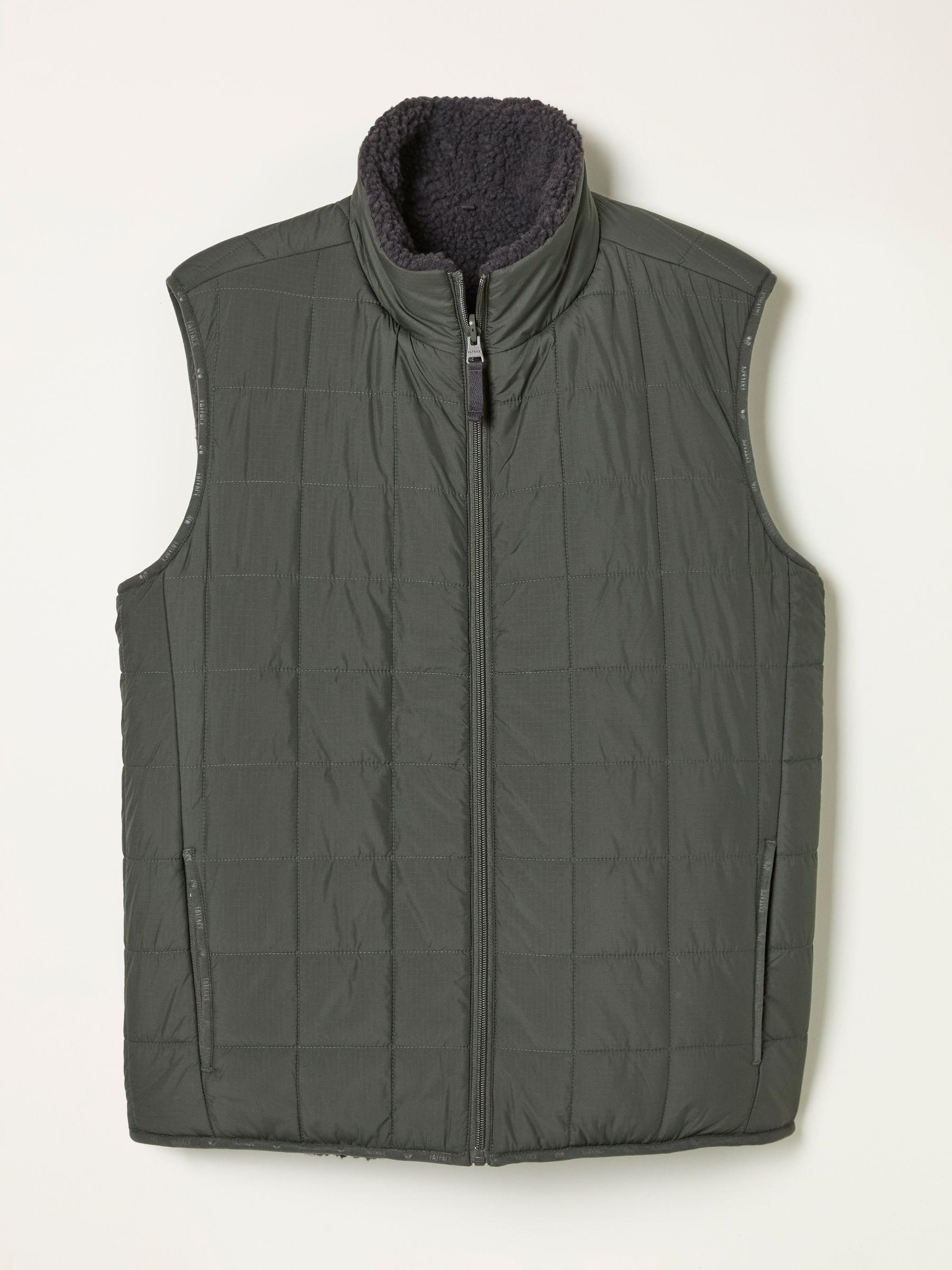 Tromso Khaki Green 2 in 1 Reversible Gilet by FAT FACE