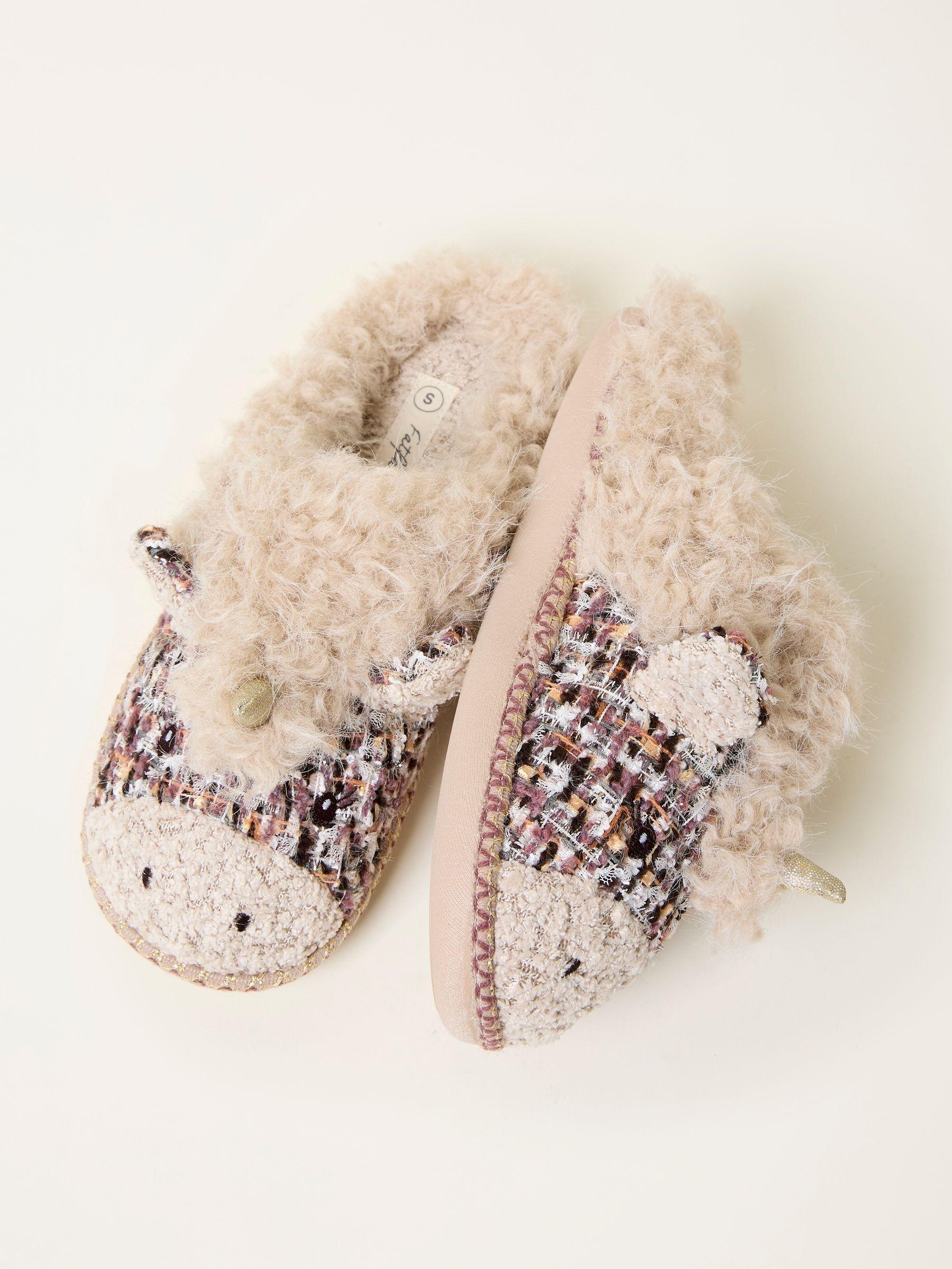 Una Natural Unicorn Novelty Slipper by FAT FACE
