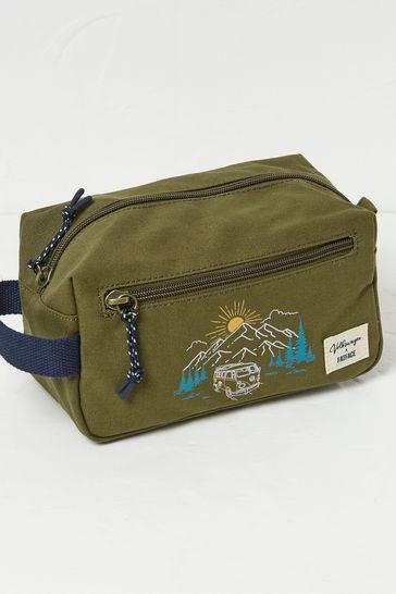 VW Green Camper Wash Bag by FAT FACE