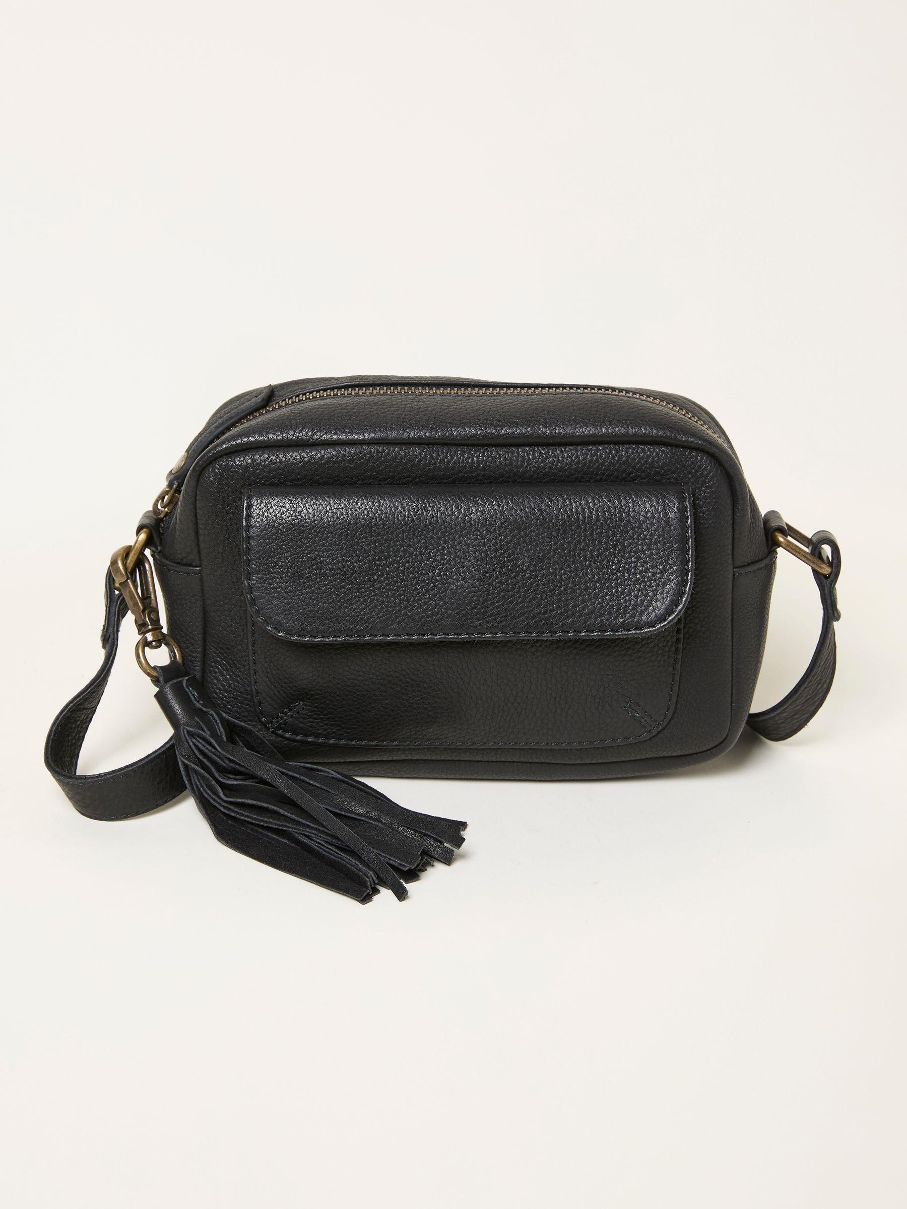 Vienna Black Tassel Crossbody Bag by FAT FACE