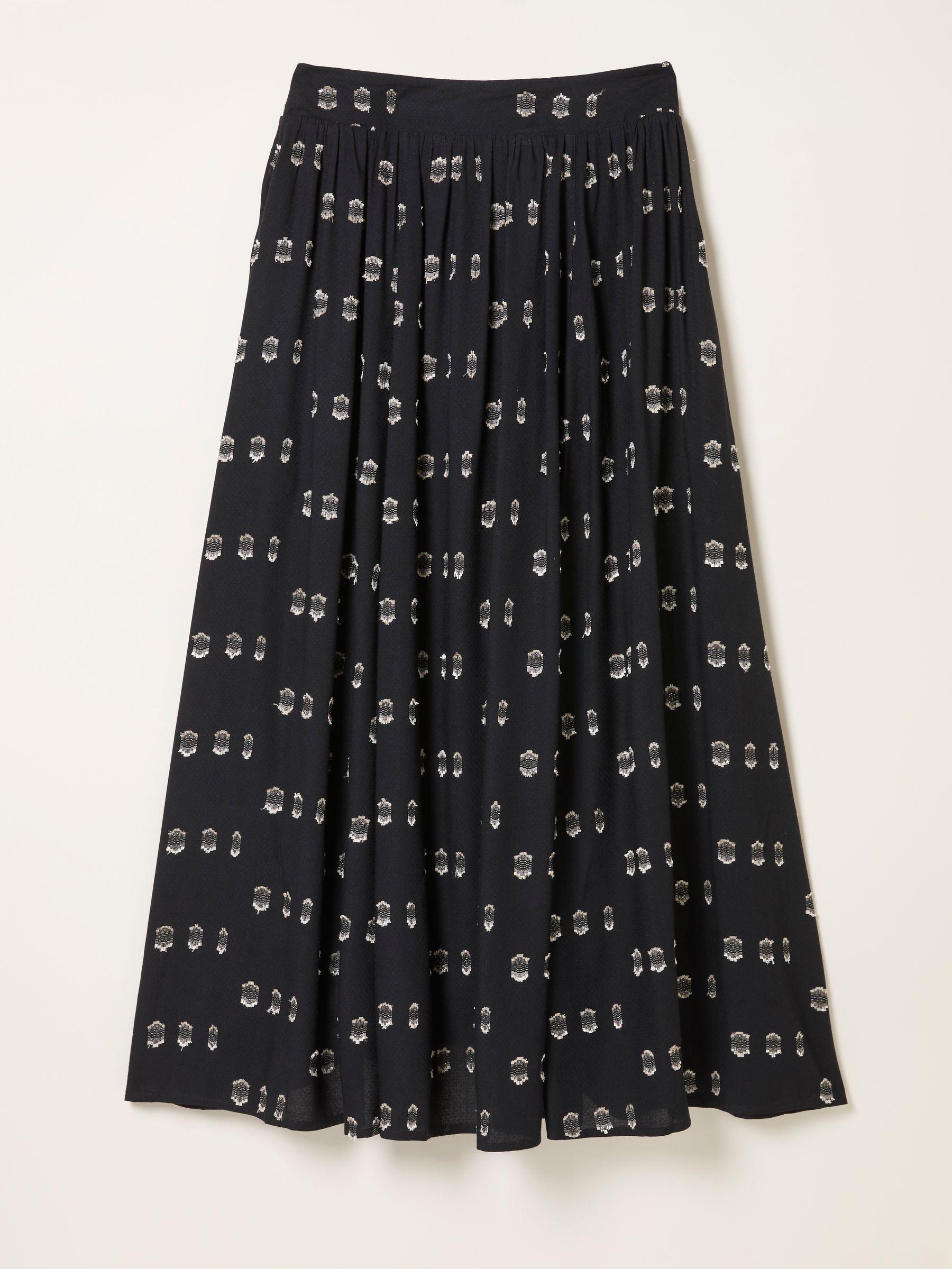 Willow Black Metallic Midi Skirt by FAT FACE