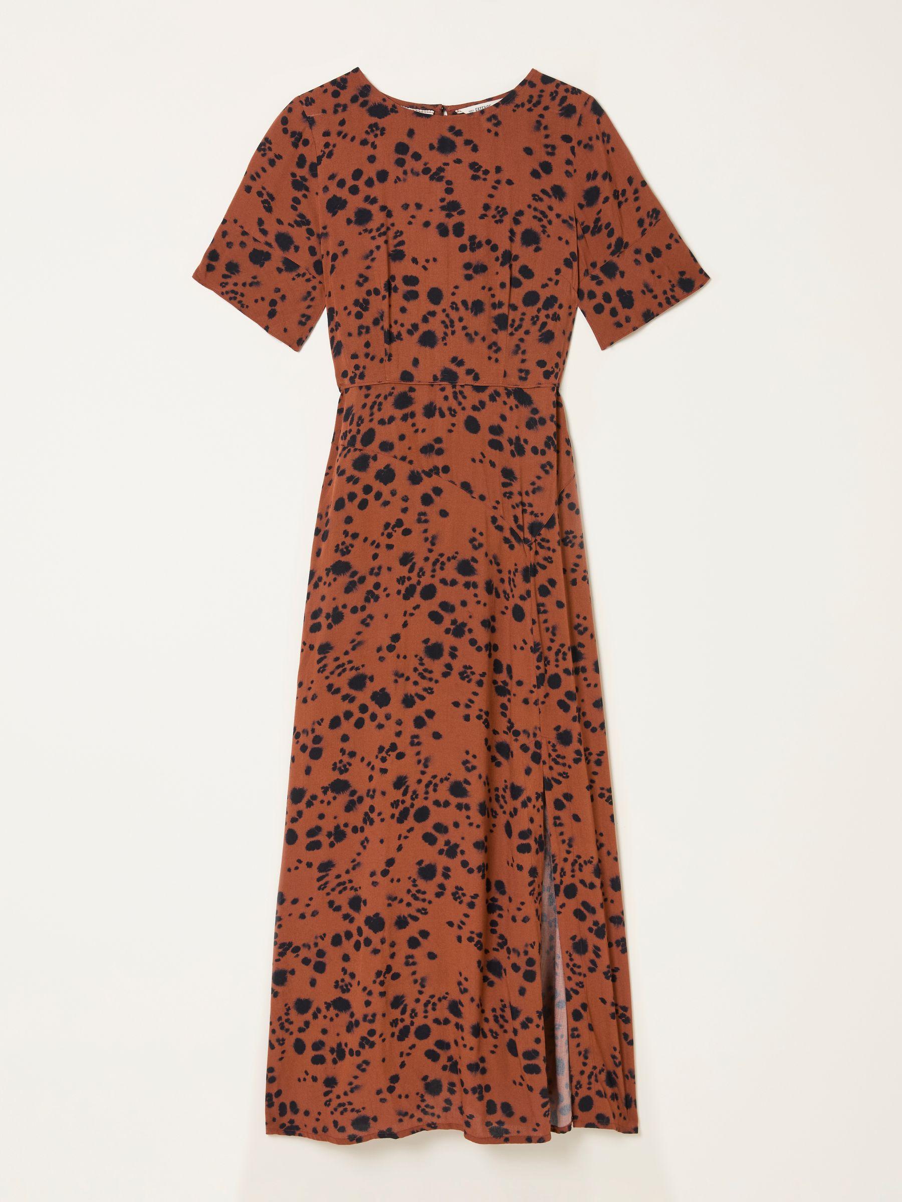 Winona Tan Brown Animal Spot Petite Midi Dress by FAT FACE