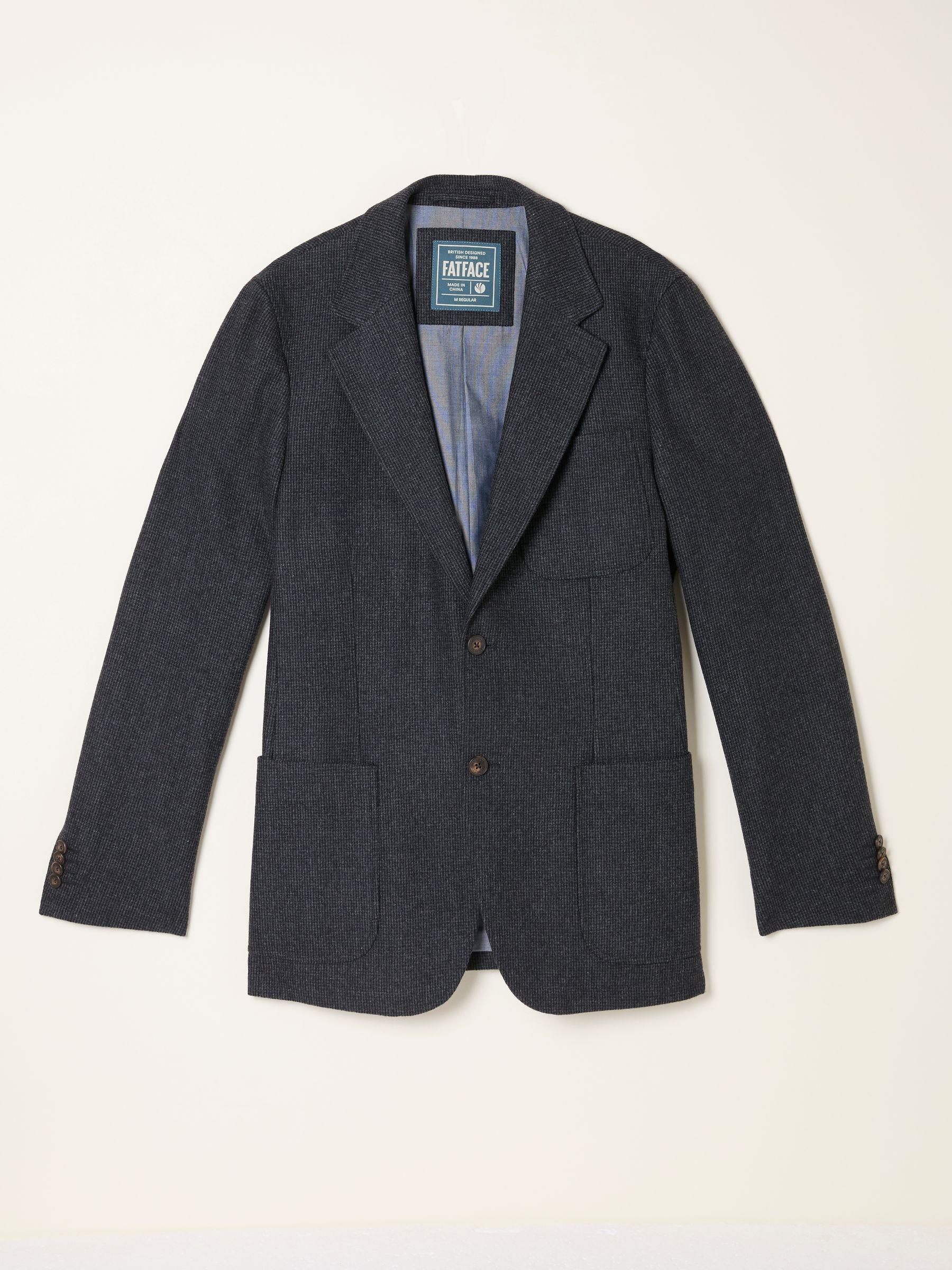 Witley Grey Wool Micro Check Blazer by FAT FACE