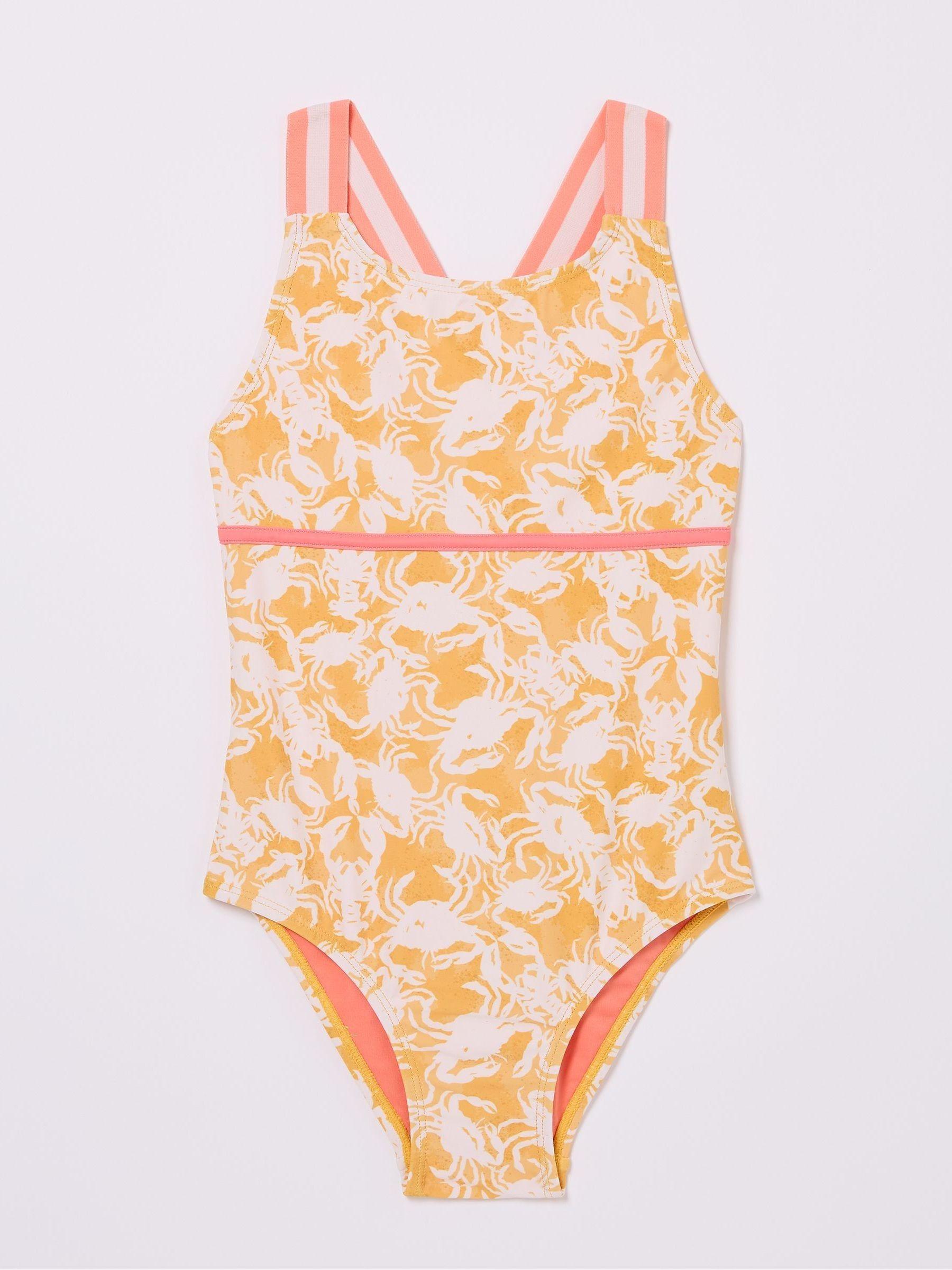 Yellow Crab Print Swimsuit by FAT FACE
