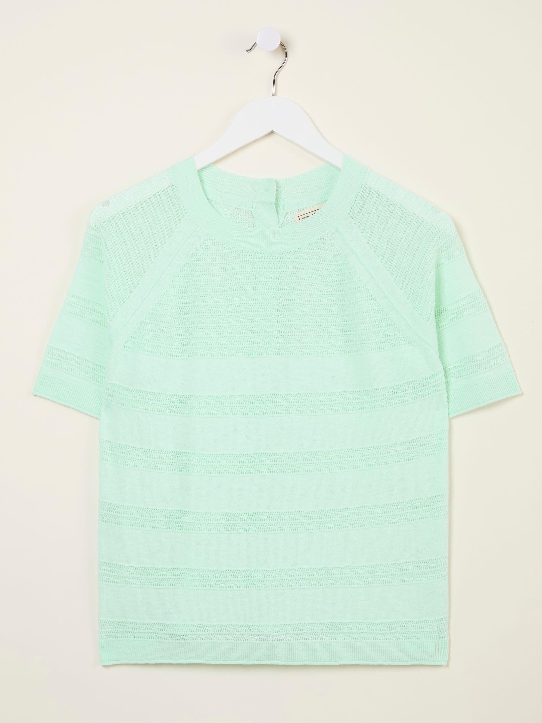 Zandra Mint Green Cotton Linen T Shirt by FAT FACE