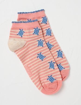 1 Pack Turtle Stripe Trainer Socks by FATFACE