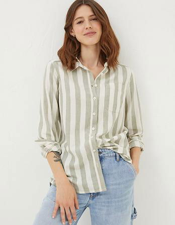 Olivia Stripe Linen Blend Shirt by FATFACE