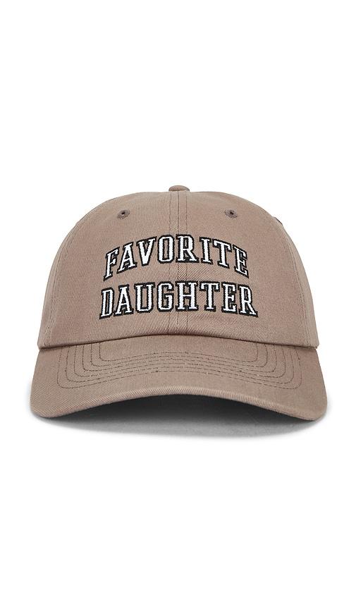 Favorite Daughter The Collegiate Logo Baseball Cap in Taupe by FAVORITE DAUGHTER