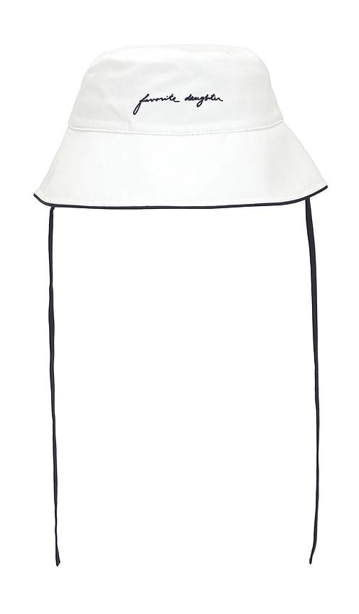 Favorite Daughter The Color Block Canvas Bucket Hat in Ivory by FAVORITE DAUGHTER