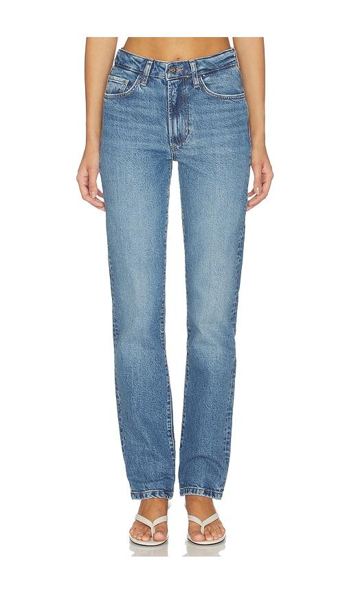 Favorite Daughter The Jen Mid Rise Slim Straight Jean in Blue by FAVORITE DAUGHTER