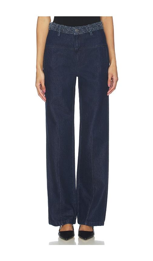 Favorite Daughter The Leave An Impression Trouser in Blue by FAVORITE DAUGHTER