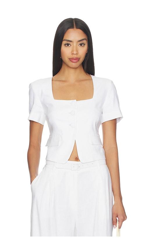 Favorite Daughter The Mayfair Linen Top in White by FAVORITE DAUGHTER