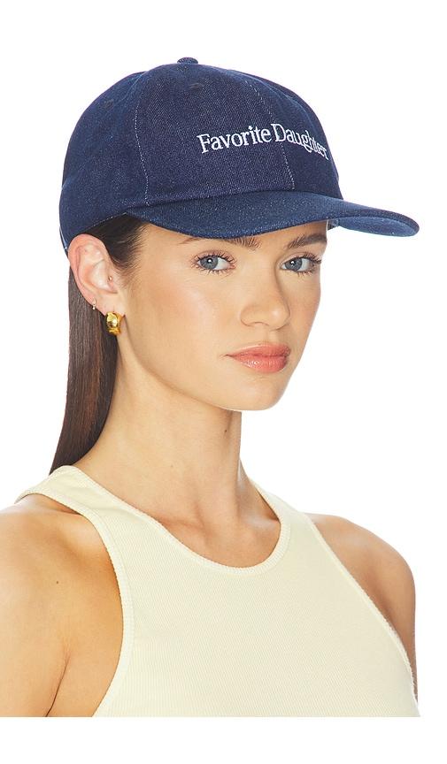Favorite Daughter The Washed Denim Baseball Cap in Blue by FAVORITE DAUGHTER