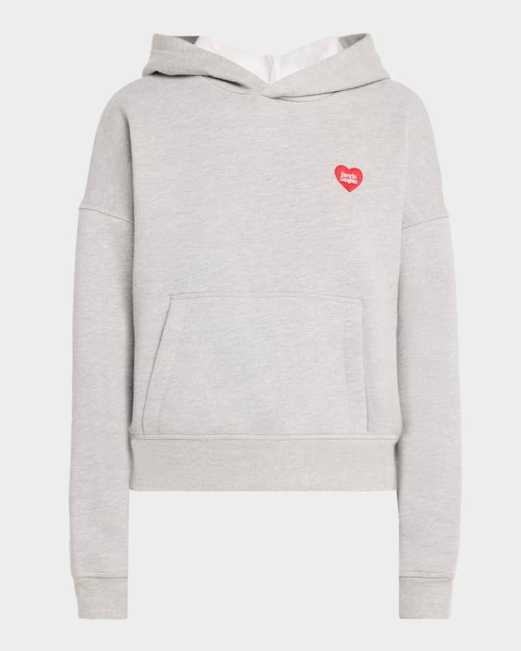 Logo Heart Embroidered Hoodie by FAVORITE DAUGHTER