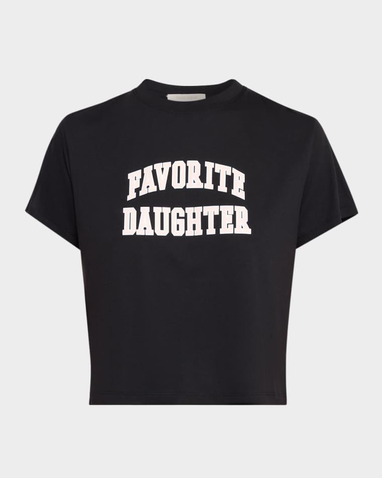 The Cropped Collegiate Short-Sleeve Tee by FAVORITE DAUGHTER