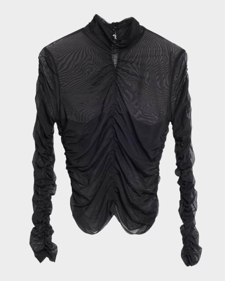 The Love Language Ruched Mesh Top by FAVORITE DAUGHTER