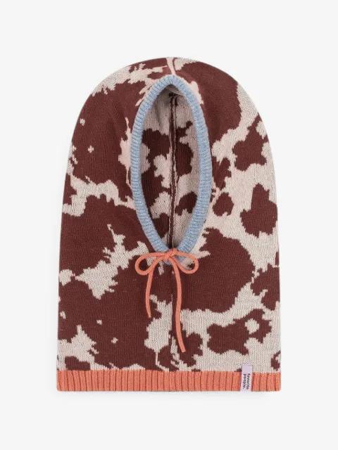 Picnic cow-print knitted balaclava by FAVORITE PEOPLE