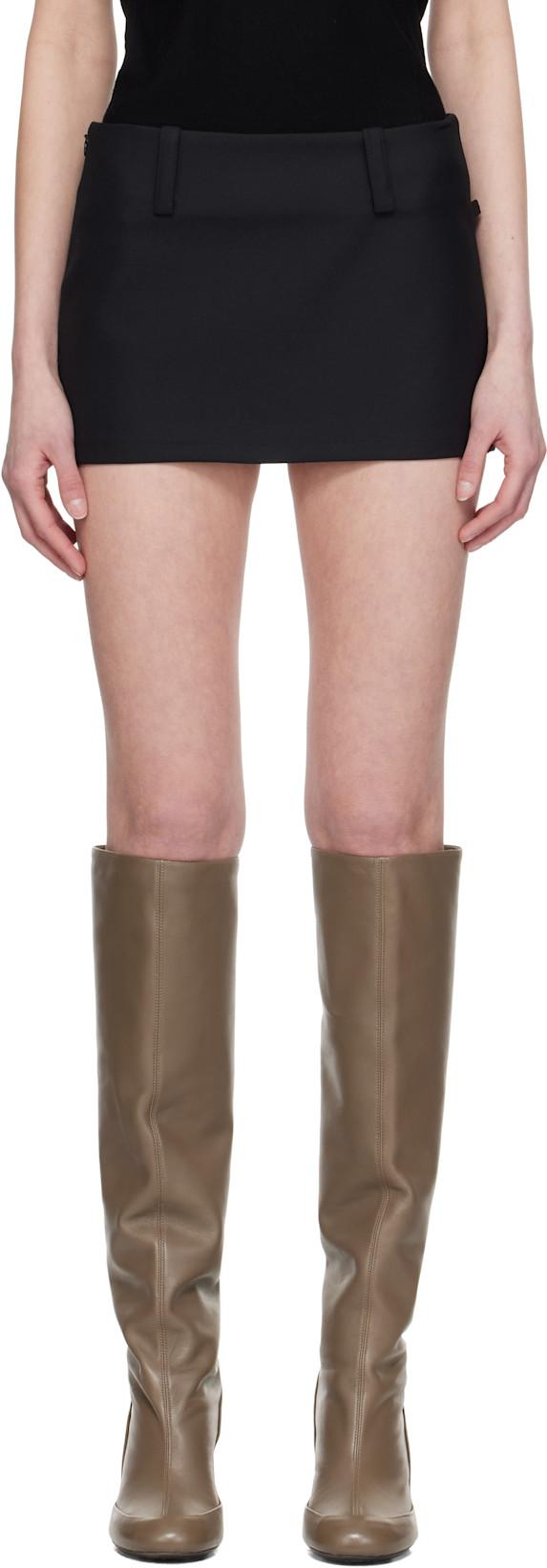 Black Casual Miniskirt by FAX COPY EXPRESS