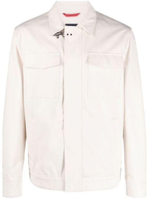 Gancini-buckle cotton truck jacket by FAY