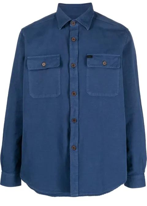 logo-embroidered oxford shirt by FAY KIDS