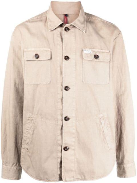 button-down shirt jacket by FAY