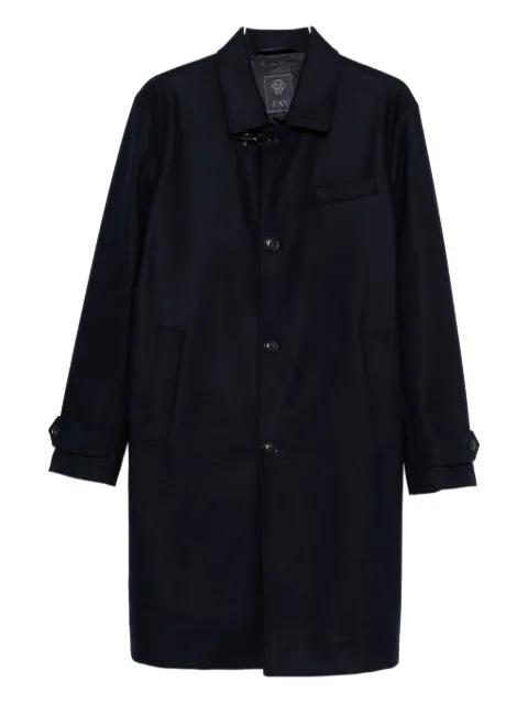 button-fastening welt-pocket coat by FAY