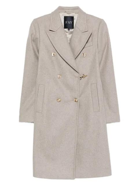 double-breasted clasp coat by FAY