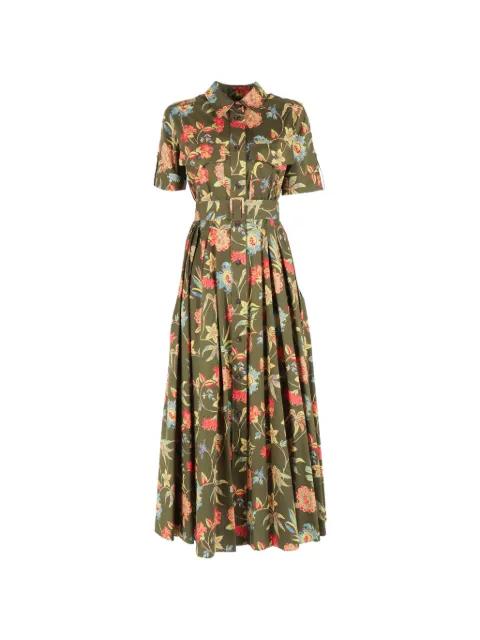 floral belted midi shirt by FAY