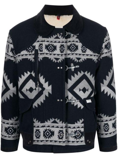 geometric three-pocket jacket by FAY
