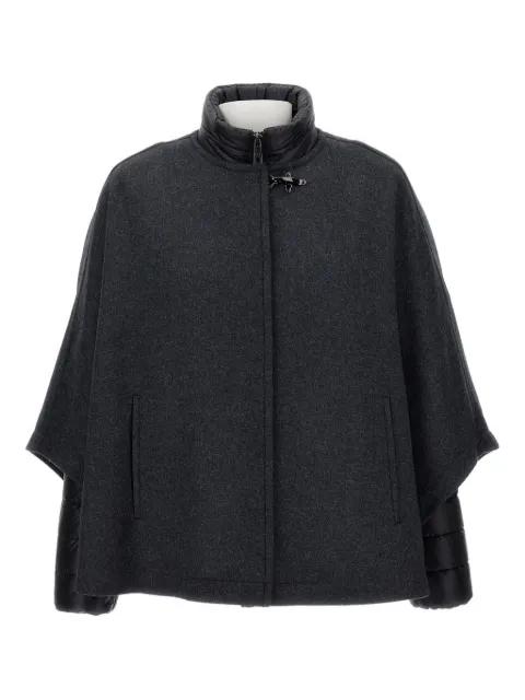 hook-fastening wool cape by FAY